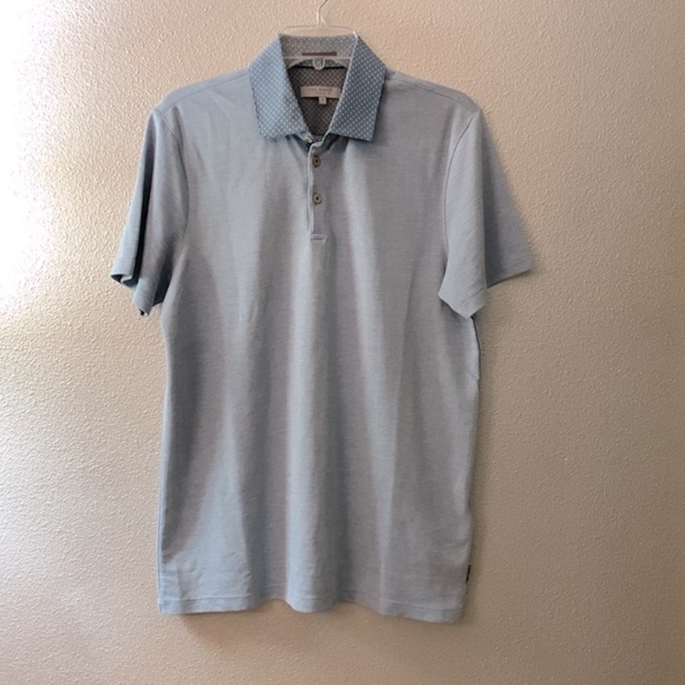 TED Baker London polo shirt short sleeve contrasting collar men’s sz 3